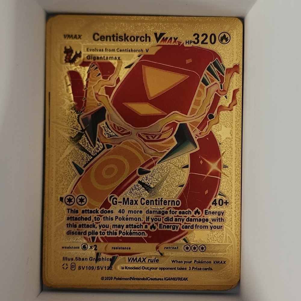Pokemon Centiskorch VMAX SV109/SV122 Gold Metalic Foil Card Shiny Vault Fire TCG